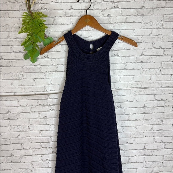 GAP Navy Blue Knit Crochet Halter Neckline Dress - Picture 5 of 5